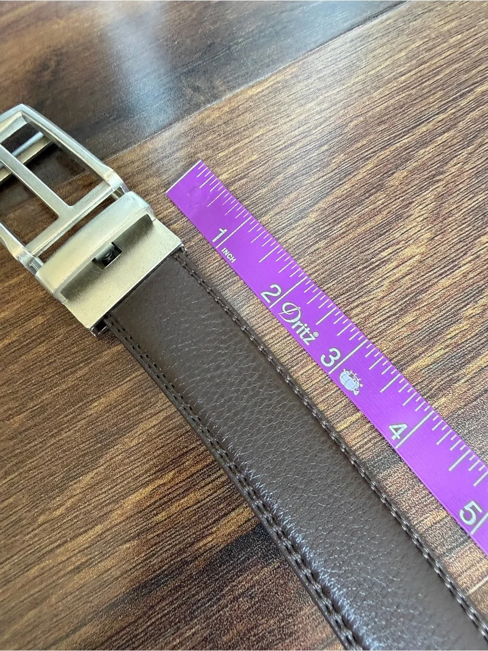 Nexbelt Brown Leather Belt Silver Hardware Cut to 48